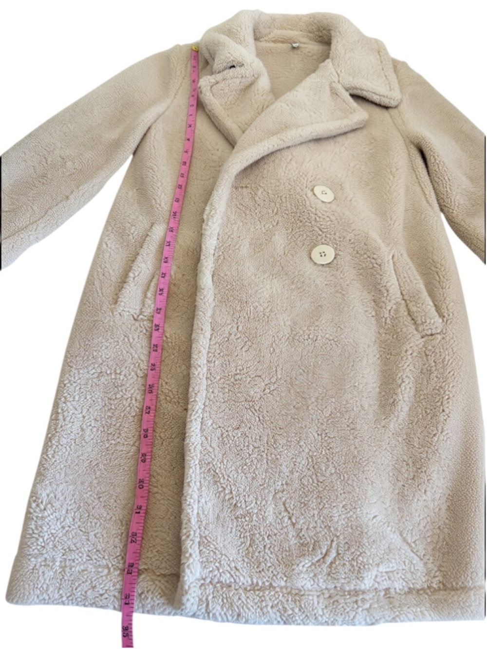 Z Supply Teddy Coat Jacket Women’s XS Beige Soft Plush Cozy Sherpa Button Front - Picture 4 of 10